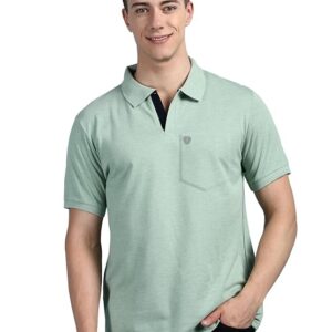 VENOM Lux Cozi Men's Half Sleeve Soild Casual Regular Fit T-Shirt with Chest Pocket | Polo Tshirt for Men